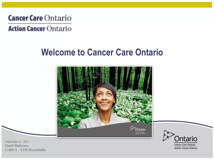 welcome to cancer care ontario