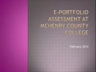 E-portfolio assessment at mchenry county college