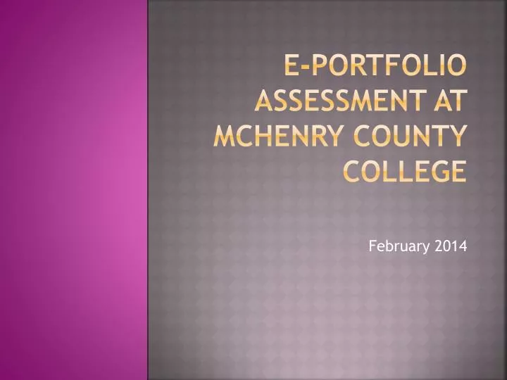 e portfolio assessment at mchenry county college