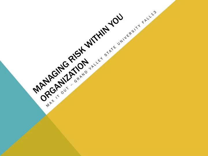 managing risk within you organization