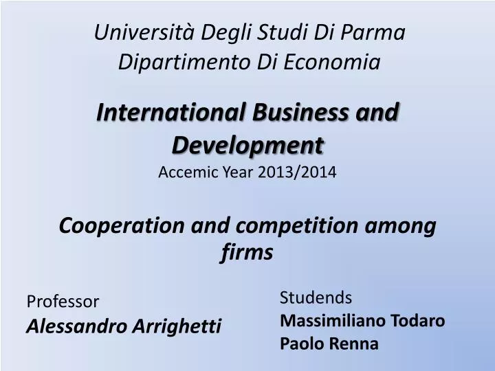 international business and development accemic year 2013 2014