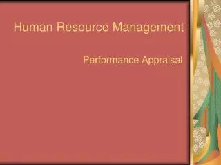 Human Resource Management