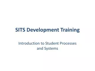 SITS Development Training