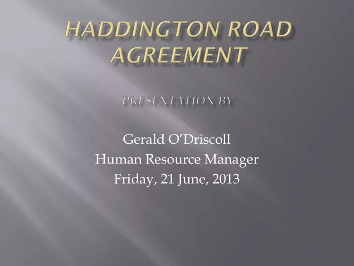 haddington road agreement presentation by
