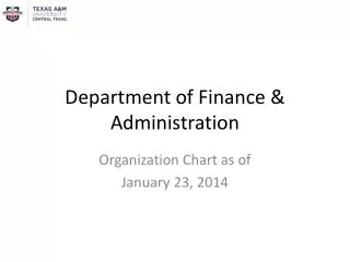 Department of Finance &amp; Administration