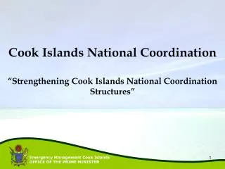“Strengthening Cook Islands National Coordination Structures”