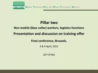 Pillar two Non mobile (blue collar) workers, logistics functions Presentation and discussion on training offer Final c