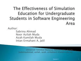 The Effectiveness of Simulation Education for Undergraduate Students in Software Engineering Area