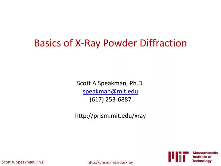 basics of x ray powder diffraction