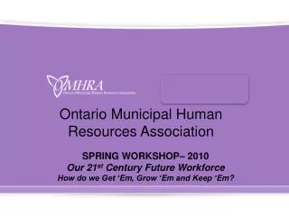 Ontario Municipal Human Resources Association