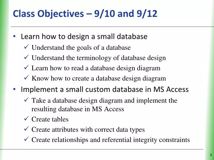 class objectives 9 10 and 9 12