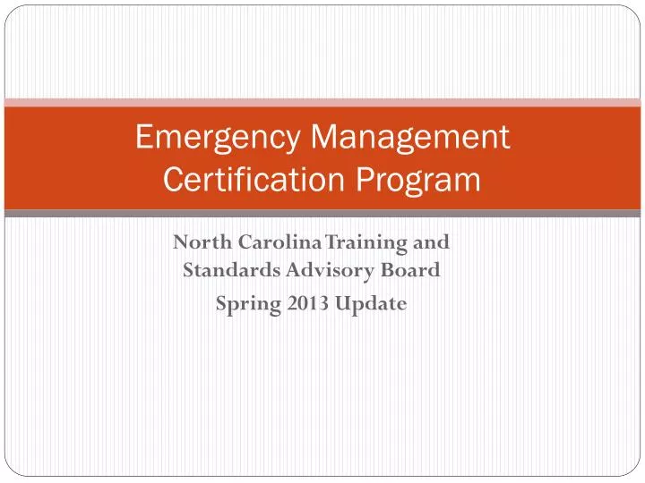 emergency management certification program