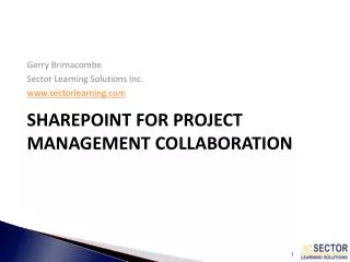SharePoint for Project Management Collaboration
