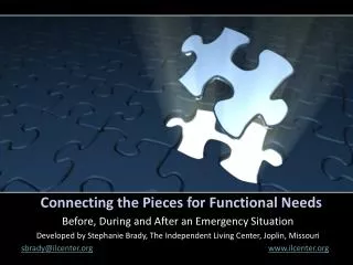 Connecting the Pieces for Functional Needs