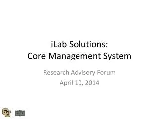iLab Solutions: Core Management System