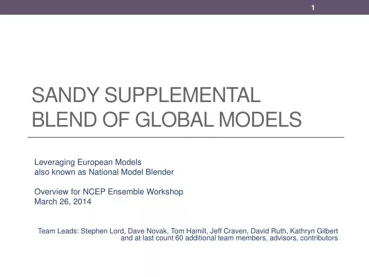 sandy supplemental blend of global models