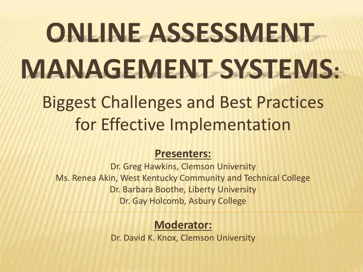 online assessment management systems