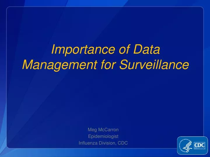 importance of data management for surveillance