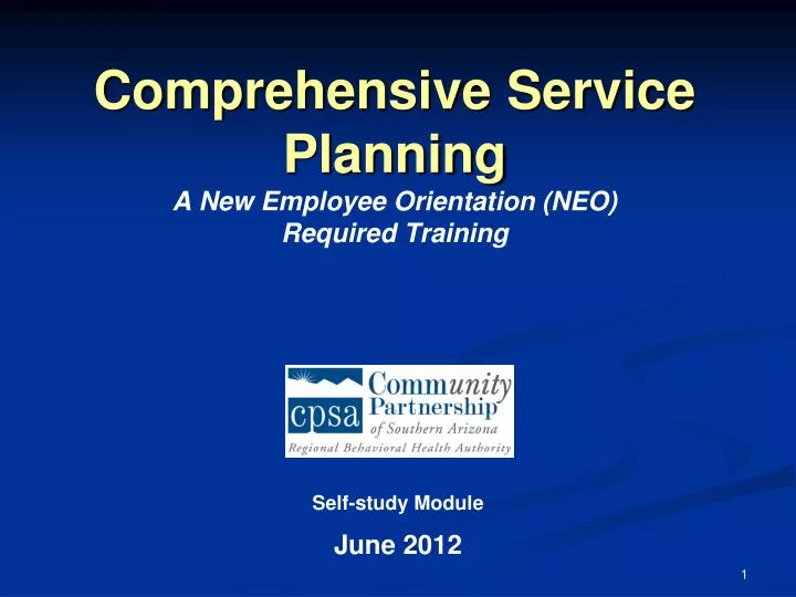 comprehensive service planning a new employee orientation neo required training