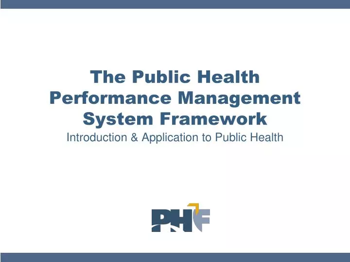 the public health performance management system framework