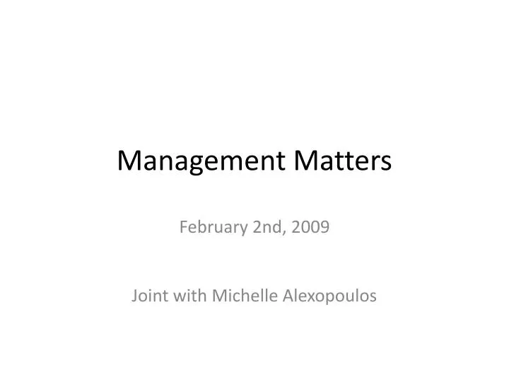 management matters