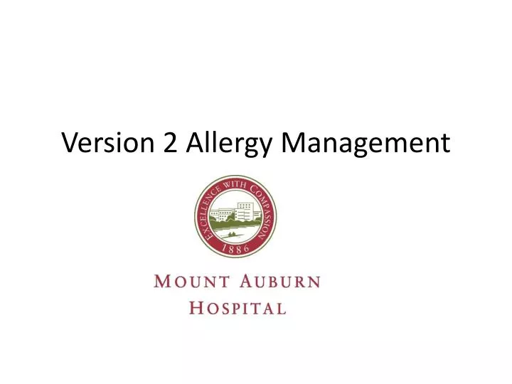 version 2 allergy management