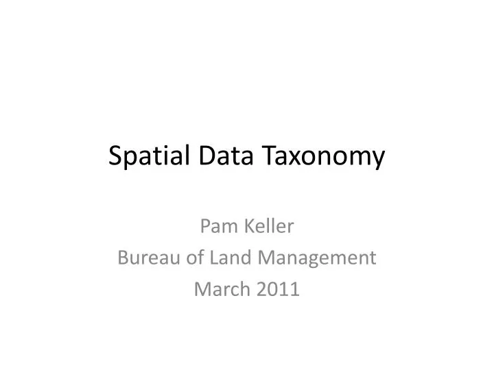 spatial data taxonomy