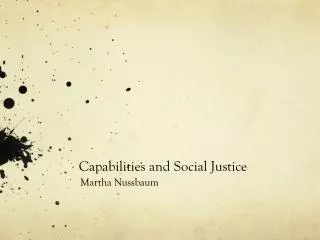 Capabilities and Social Justice