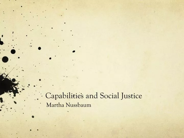 capabilities and social justice