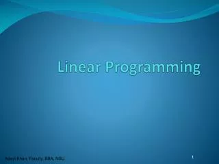 Linear Programming