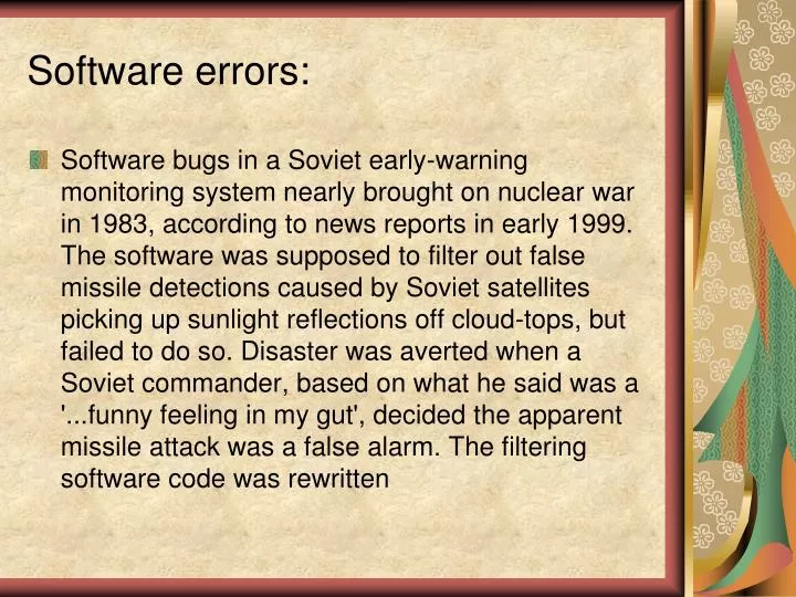 software errors