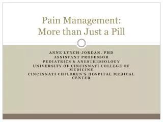 Pain Management: More than Just a Pill