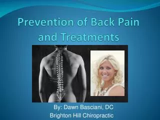 Prevention of Back Pain and Treatments