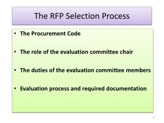 The RFP Selection Process