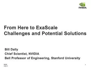 From Here to ExaScale Challenges and Potential Solutions
