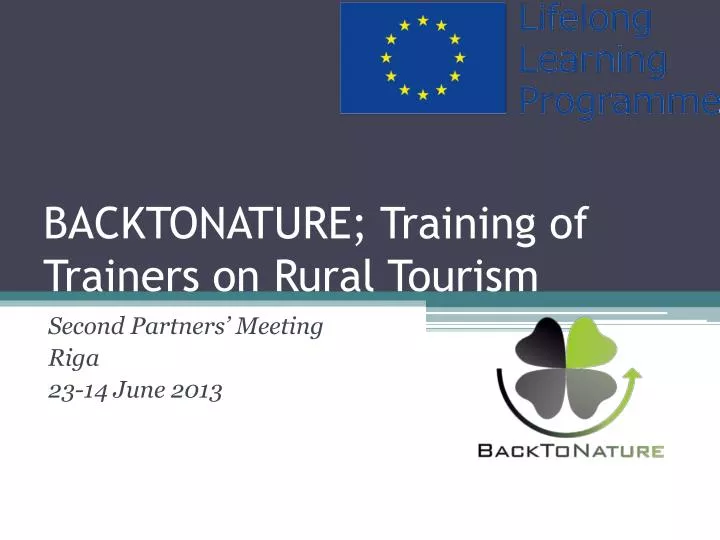 backtonature training of trainers on rural tourism