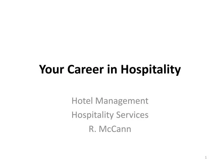 your career in hospitality