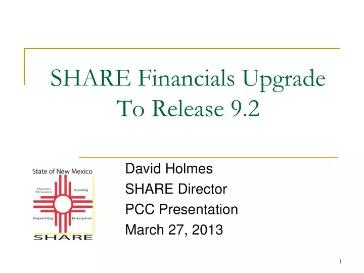 share financials upgrade to release 9 2