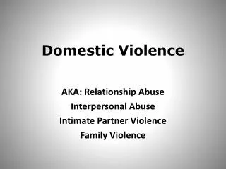 Domestic Violence