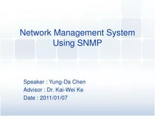 Network Management System Using SNMP