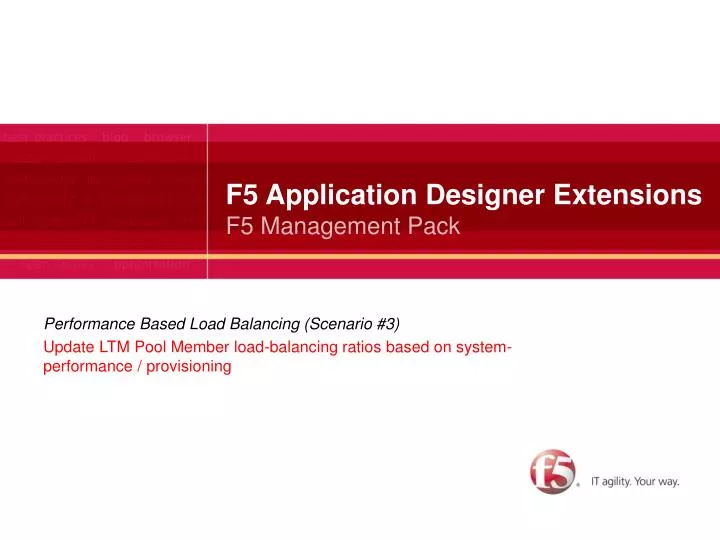 f5 application designer extensions f5 management pack