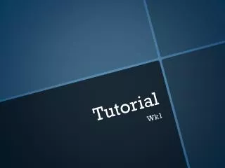 Tutorial