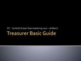 Treasurer Basic Guide