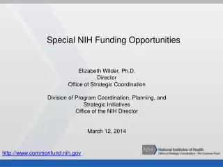 Special NIH Funding Opportunities