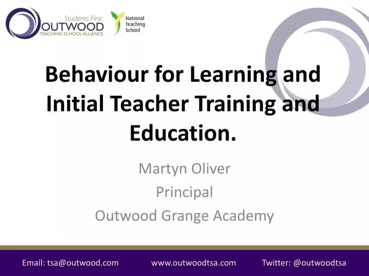 behaviour for learning and initial teacher training and education