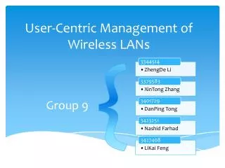 User-Centric Management of Wireless LANs