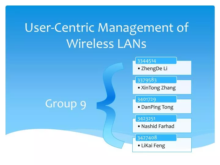 user centric management of wireless lans