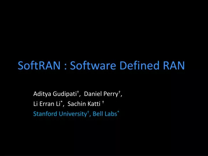 softran software defined ran