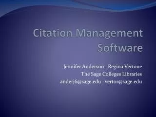 Citation Management Software