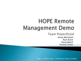 HOPE Remote Management Demo
